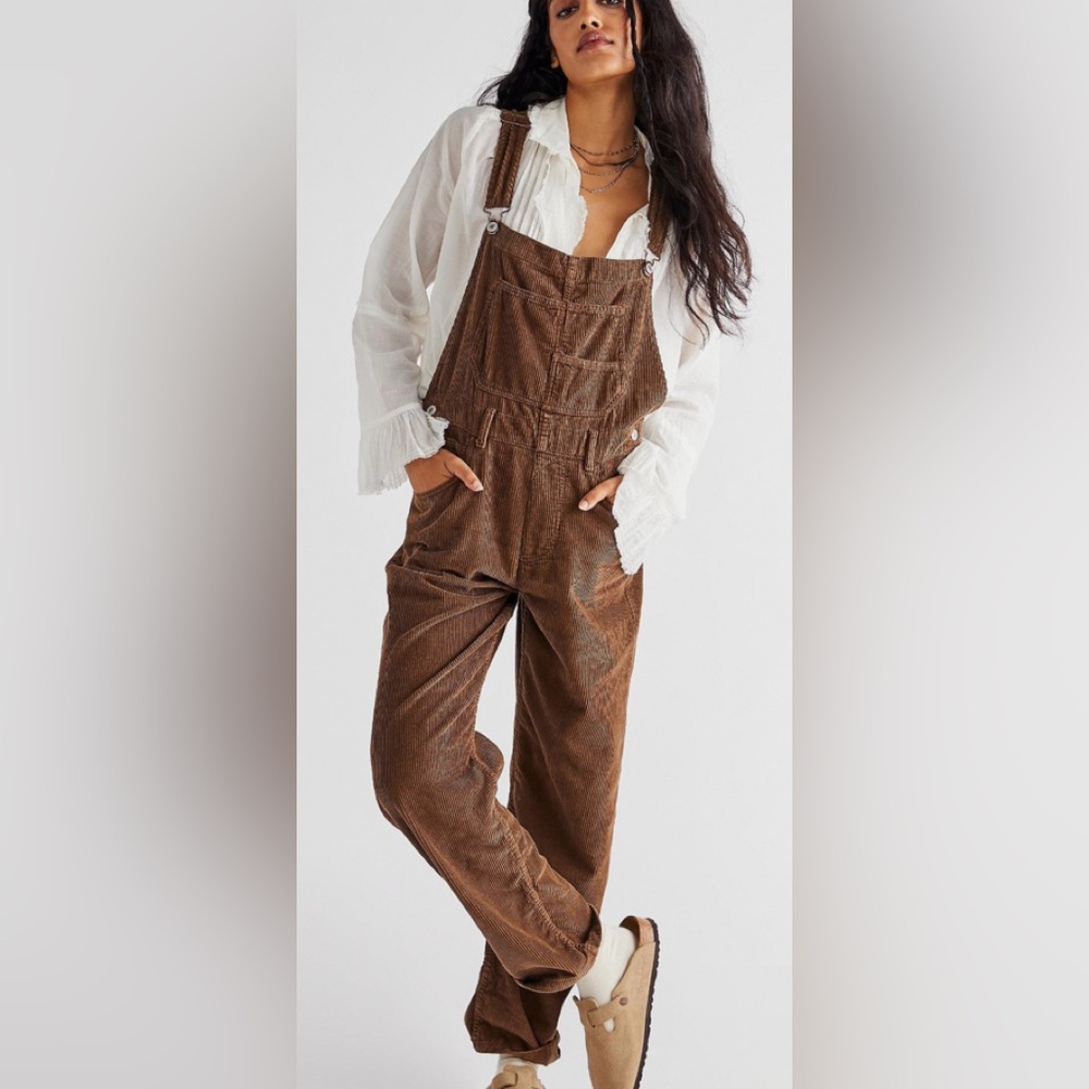 Free People We the Free Ziggy Cord Overalls size Small, like new